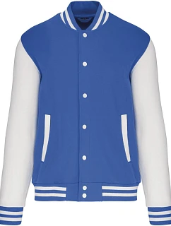 Kariban K 497 Unisex college bunda "Teddy" 20.K497 light royal/white