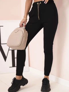 Dámské bavlněné cargo kalhoty s kapsami a řetízkem béžové