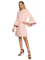 M698 Šaty áčkového střihu s andělskými rukávy - černé M698 Šaty áčkového střihu s andělskými rukávy - černé