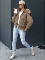Dámská prošívaná zimní bunda s kožešinou COLDPACK camel FashionStreet TY4427 Dámská prošívaná zimní bunda s kožešinou COLDPACK camel FashionStreet TY4427
