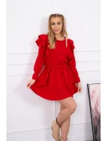 Šaty se svislými volány červené