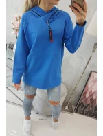 Chrpová tunika s kapucí Oversize na zip Chrpová tunika s kapucí Oversize na zip