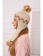 Dámská klapka na uši Nadia K321 béžová Dámská klapka na uši Nadia K321 béžová
