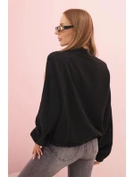 Dámská mušelínová košile s dlouhým rukávem černá