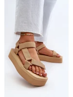 Dámské sandály na platformě béžové Edireda