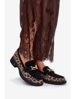 Semišové Dámské Mokasíny Panteřové Černé Vinceza 66791