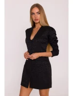 M881 Žakárové blejzrové šaty - černé