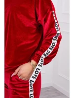 Láska velurová sada červená