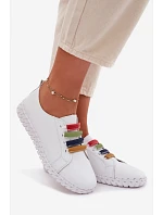 Kožené dámské polobotky Vinceza 95376 Bílé