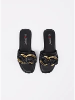 Krásné černé dámské  nazouváky bez podpatku