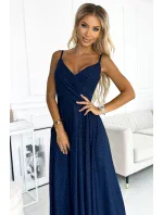 299-10 CHIARA elegantní maxi dlouhé šaty bez ramínek - GRANITE WITH BROKEN 299-10 CHIARA elegantní maxi dlouhé šaty bez ramínek - GRANITE WITH BROKEN