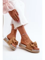 Dámské žabky na platformě s mašlí Camel Aflia