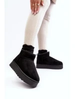 Dámské sněhule na platformě s kožešinovou podšívkou, černá Xamella Dámské sněhule na platformě s kožešinovou podšívkou, černá Xamella