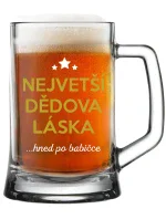 NEJVĚTŠÍ DĚDOVA LÁSKA...HNED PO BABIČCE - pivní sklenice 0,5 l NEJVĚTŠÍ DĚDOVA LÁSKA...HNED PO BABIČCE - pivní sklenice 0,5 l