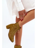 Semišové Provázkové Botky Maciejka 05508-24 Olivově Zelené