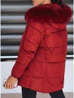 Dámská prošívaná zimní bunda s kapucí FashionStreet bordó TY5329 Dámská prošívaná zimní bunda s kapucí FashionStreet bordó TY5329
