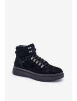 Semišové pánské zimní boty Big Star OO174187 černé Semišové pánské zimní boty Big Star OO174187 černé