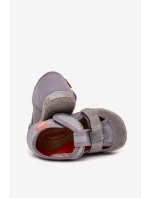 Dětské pantofle Milami na suchý zip šedé Reathiana