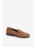 Dámské mokasíny Loafersy z eko semiše hnědé Laisie Dámské mokasíny Loafersy z eko semiše hnědé Laisie