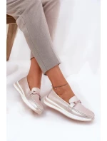 Dámské kožené mokasíny S.Barski – perlově růžové