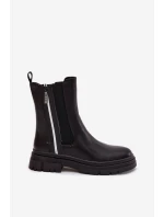 Dámské zateplené chelsea boty (štyblety) Solenne – černé