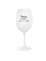 ŠTĚSTÍ SI NEKOUPÍŠ...ALE VÍNO JO! - biely pohár na víno 350 ml