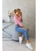 Halenka s buffovými rukávy světle růžová Halenka s buffovými rukávy světle růžová