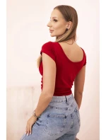 Dámská klasická bavlněná blůza s krátkým rukávem modrá