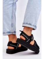 Dámské sandály na suchý zip Big Star LL274784 Černe Dámské sandály na suchý zip Big Star LL274784 Černe