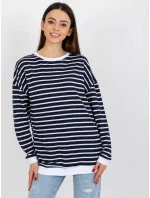 Dámská mikina LO BL LK 236 .27X bílá a tmavě modrá - FPrice Dámská mikina LO BL LK 236 .27X bílá a tmavě modrá - FPrice