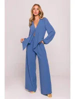 M861 Crop top s vázáním vpředu - džíny