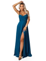 Dámské šaty 646-2 Petrolejová - Numoco Dámské šaty 646-2 Petrolejová - Numoco