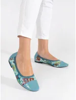 Moderní dámské tmavě modré  baleríny bez podpatku