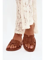 Dámské pantofle na plochém podpatku Camel Lorania