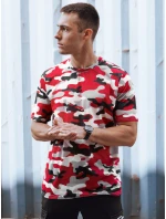 Pánské maskáčové červené tričko FashionStreet RX5588 Pánské maskáčové červené tričko FashionStreet RX5588