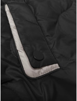 Krátká černá dámská vesta s odepínací kapucí BH Forever (BH-2414BIG)
