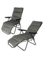 Zahradní křeslo s podnožkou 57x83x106CM šedozelené