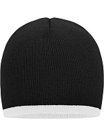Daiber MB 7584 Pletená čepice s kontrastním lemem 03.7584 black/white