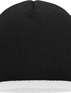 Daiber MB 7584 Pletená čepice s kontrastním lemem 03.7584 black/white