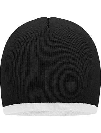 Daiber MB 7584 Pletená čepice s kontrastním lemem 03.7584 black/white