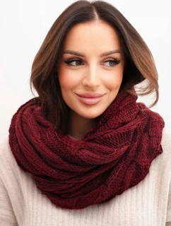 Dámský pletený vlněný komin měkký a teplý KN23 bordový