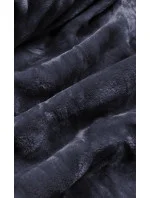 Tmavě modrá dámská zimní bunda s podšívkou z mechovité kožešiny (b537-3) Tmavě modrá dámská zimní bunda s podšívkou z mechovité kožešiny (b537-3)