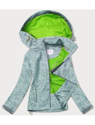 Šedo-limetková dámská sportovní bunda typu "softshell" (DW-21605) Šedo-limetková dámská sportovní bunda typu "softshell" (DW-21605)