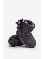 Dětské Teplé Sněhule S mašlí Šedé Snowis