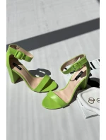 Sandálky Na Podpatku Neonová Zeleň Georgina