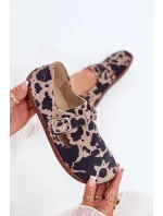 Semišové Polobotky Barefoot Dámské S Přezkou Patches Zazoo N1261 Hnědo-Bežové Semišové Polobotky Barefoot Dámské S Přezkou Patches Zazoo N1261 Hnědo-Bežové