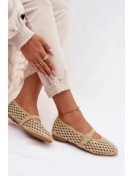 Dámské baleríny s krajkovým vzorem a kamínky Žluté Wilvessa