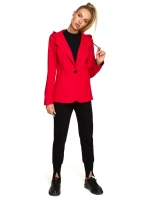 M691 Blejzr s kapucí a jedním knoflíkem - černý