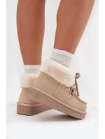 Dámské sněhule D.Franklin z přírodního semiše – světle béžové