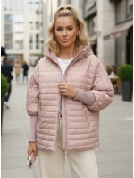 Dámská prošívaná bunda s kapucí růžová FashionStreet TY5528